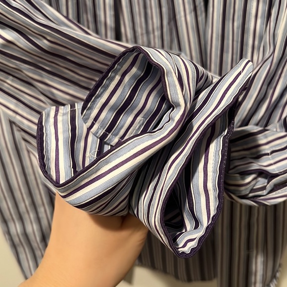 Faconnable blue/purple strip dress shirt - Picture 4 of 6